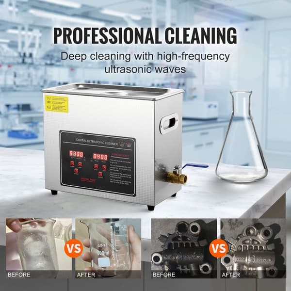 Ultrasonic Rengøringsmiddel-Duoku-6 L-A kov stainless-A med Digital Timer og Smykkerensning