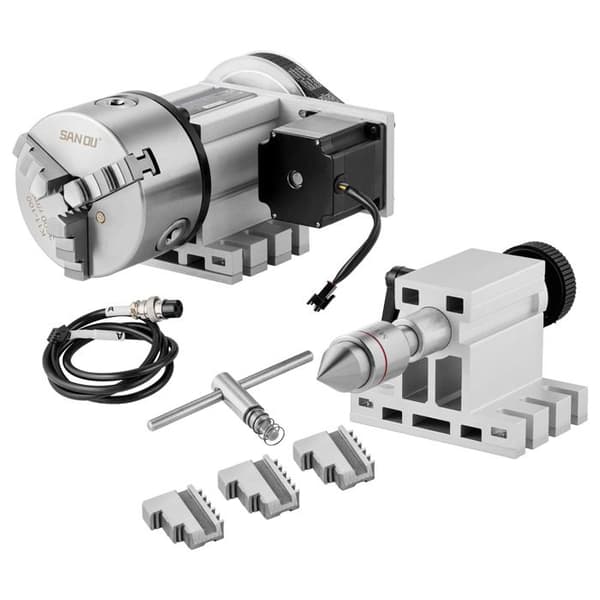 Division-huvud-Duoku-CNC-routerfräsning-100 mm 3-jaws chuck-4e axelhöjd 65 mm