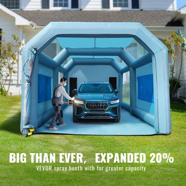Inflatable Spray Booth-Duoku-Bilmålnings Tält för Bil 7 x 4 x 2,75 m-Filtreringssystem, 2 Fläktar, Vit