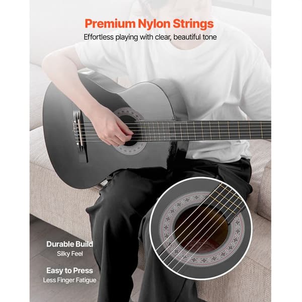 Klassisk Gitarr - DUOKU - M5831 - 96 cm - Lindträ - Nylonsträngar - Svart Svart