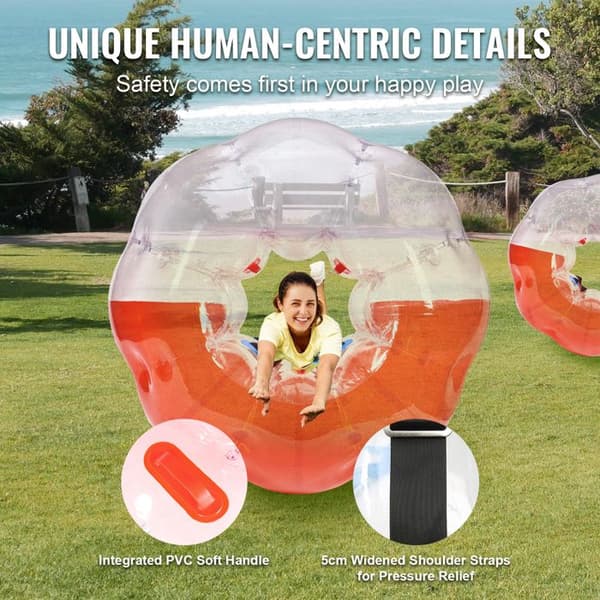 Oppustelig Ballon - DUOKU - HCPPQ-006 - PVC 0,8 mm - 1,5 m diameter - 1,2 m højde klar och röd