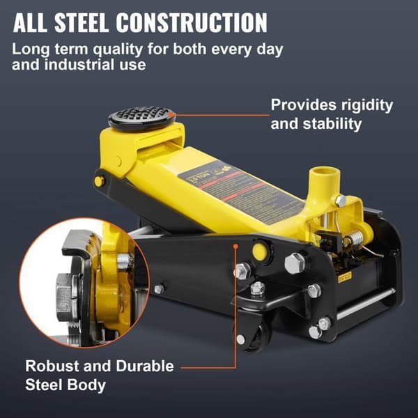 Cric de Sol à Profil Bas-Duoku-3 Tonnes-Low Profile Floor Jack-Heavy-duty Steel Racing Jack-Lifting Range 5.12 à 20 pouces
