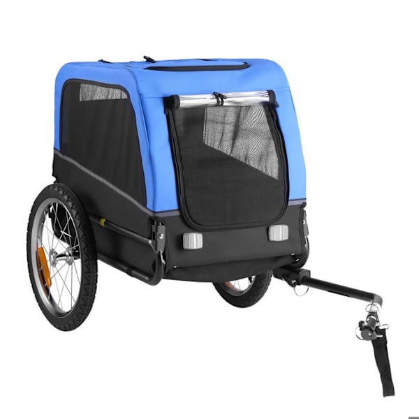 Hundtrailer - DUOKU - PTS101 - Kapacitet 30 kg - Fällbart ram - Avtagbara hjul