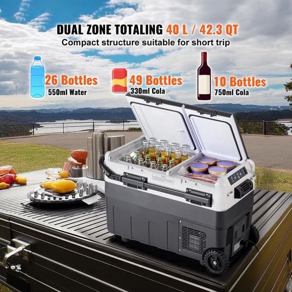 Bilkøleskab - DUOKU - X40K - 40 L - Dobbeltzone - Justerbar temperatur -4℉-68℉