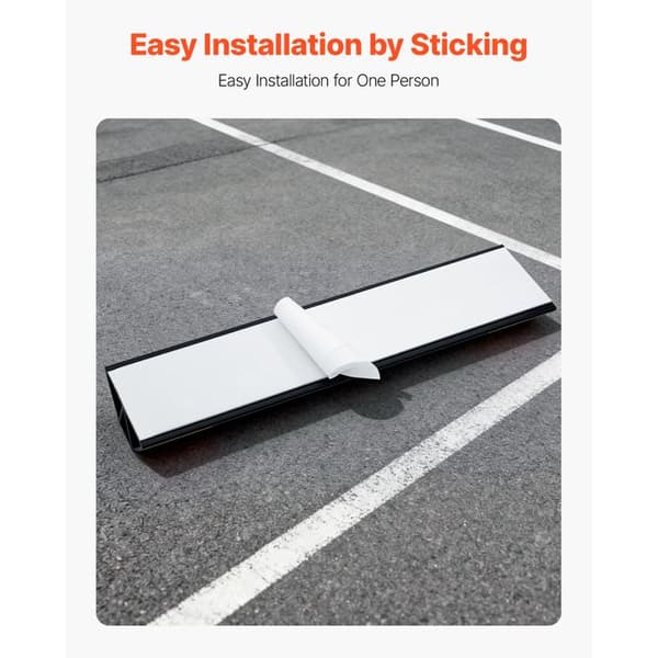 Parkingstopper til Garage-Duoku-2-Pack, Holdbar Hjulstopper på 40,6 cm, i PP med Reflekterende Striber