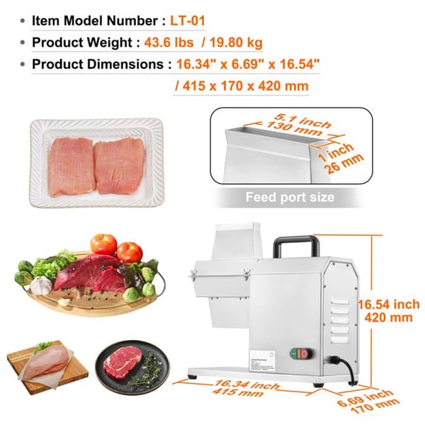 Kommersiell Köttmörjare - DUOKU - LT-01 - Rostfritt stål - 450 W - 54 blad