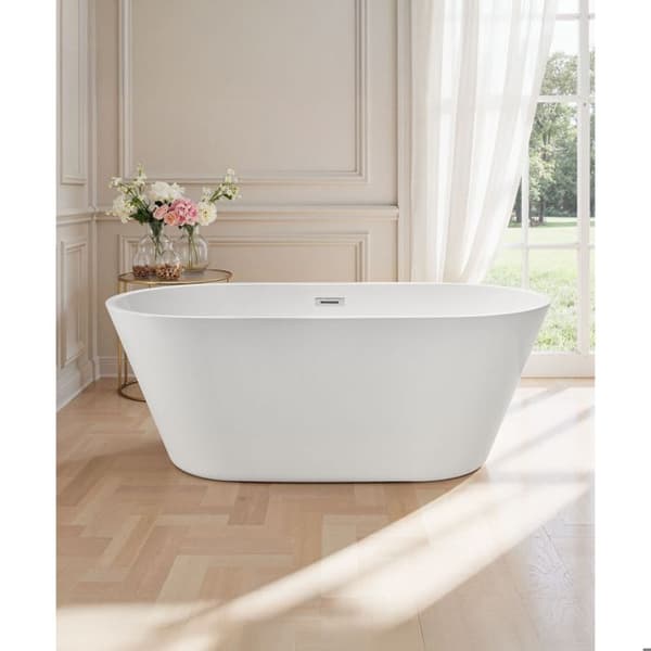 Fristående Badkar - DUOKU - Modern Oval - 150x75 cm - 230 L - Vit Akryl Vit