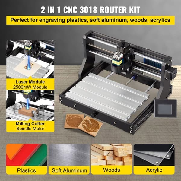 Lasergraver - DUOKU - VG-S3018 Pro - Laser 2500 mW - Område 30x18x4,5 cm - GRBL kontrol