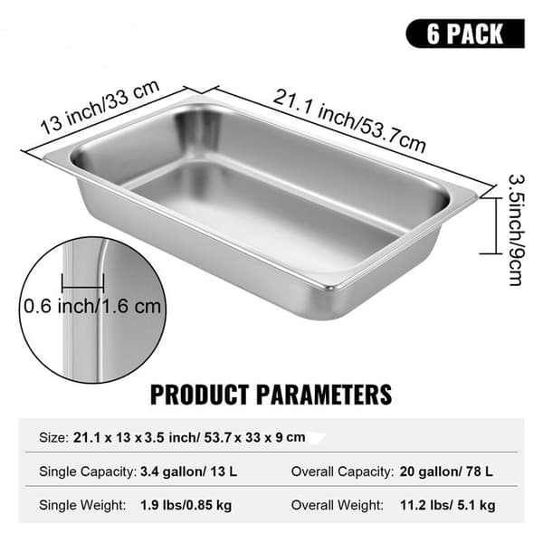 Bac Gastro Inox Elintarvike-Duoku-6 Kappaletta-Elintarvikkeita Vastaava