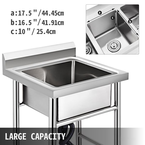 Køkkenvask - DUOKU - Rustfrit Stål - 1 Kompartment - Stor Kapacitet - 100 cm