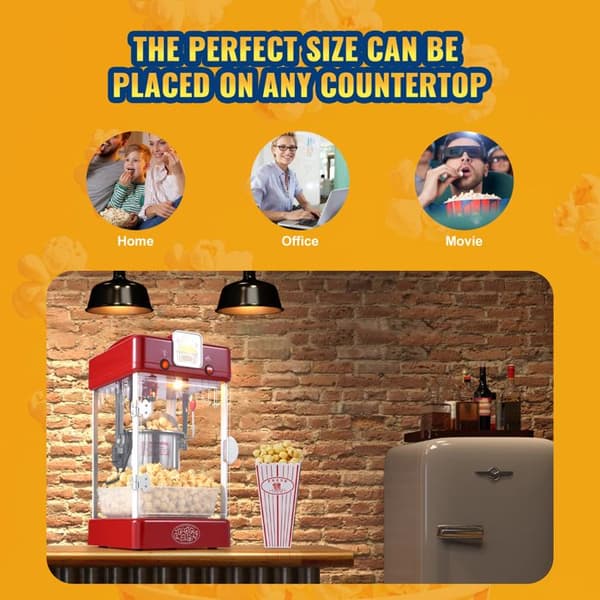 Popcornmaskin - DUOKU - Kettle Popper - 300 W - 2,5 oz - Röd Röd