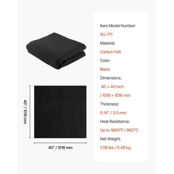 Svetsöverdrag - DUOKU - XU-171 - 1016 x 1016 mm - Tjocklek 3,5 mm - Tål 982 °C