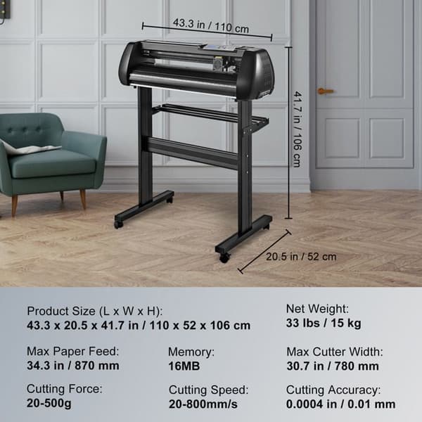 Vinylskärare - DUOKU - Skrivare 34" - Bluetooth - Justerbar Hastighet - Hög Precision