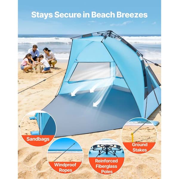 Strandtelt - DUOKU - YL-beach5A - Pop-up - Beskyttelse UPF 50+ - 4 pladser