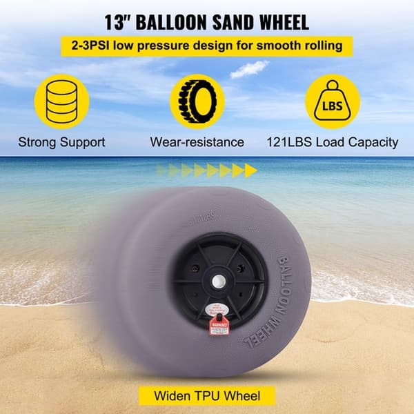 Sanddäck - DUOKU - 13" - TPU - Kapacitet 55 kg - Uppblåsbar