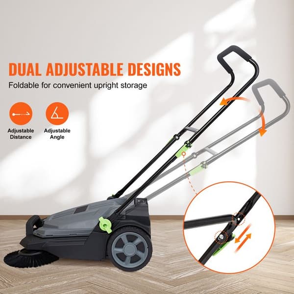 Manuell sopmaskin - DUOKU - S13-001A - 650 mm - Behållare 18,9 L - Stål/PP