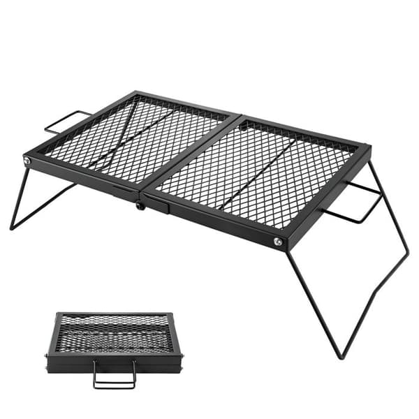 Fällbar Grill 61 cm-Duoku-för Lägereld, Bärbar Grill i Robust Stål, för Matlagning över Öppen Eld vid Camping eller Utomhus