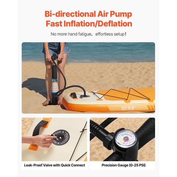 304,8 cm Oppustelig Stand Up Paddle Board - Duoku - Let og Praktisk, med Tilbehør som Pumpe, Paddel, Fin, Rygsæk
