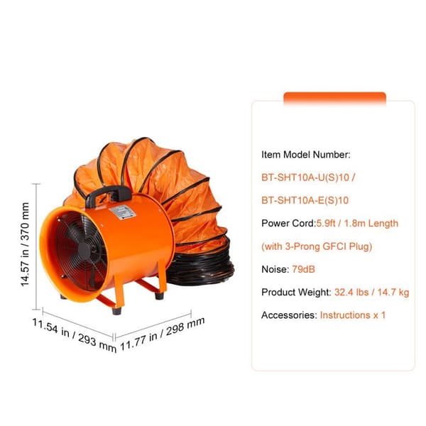 Afboreventilator - DUOKU - 255 W - 1720 CFM - 79 dB - 298 x 293 x 370 mm