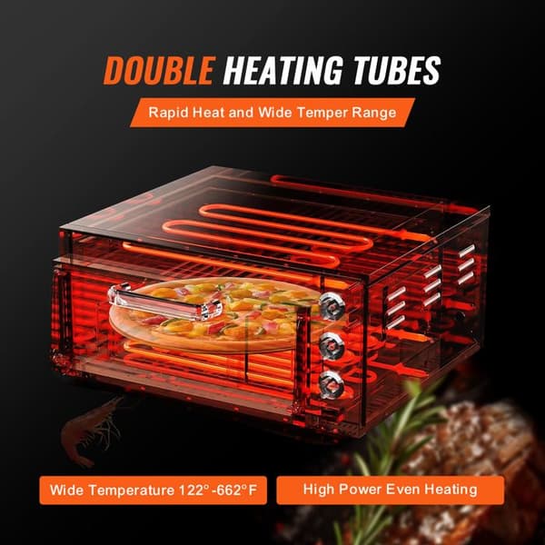 Pizzaovn - DUOKU - FY-EP-1 - Rustfrit Stål - 16 po - Alsidig - Temperatur 350℃