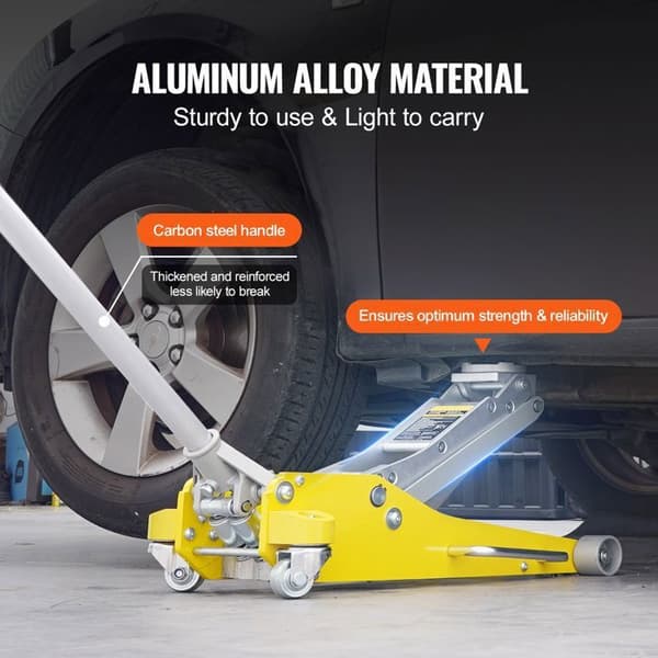 Lågprofil domkraft - DUOKU - LD100A-030-00 - 3 000 kg - Höjd 93–465 mm - Aluminiumlegering