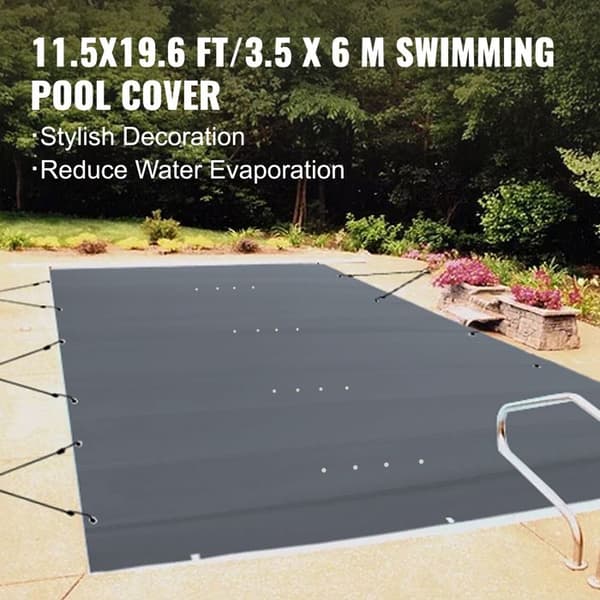 Säkerhetsduk för Pool - DUOKU - 3,5 x 6 m - PVC Täckning - Rektangulär - Dräneringshål Svart
