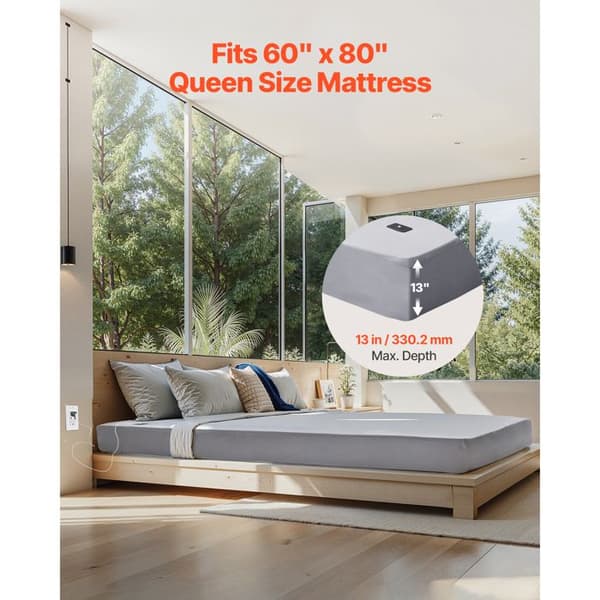 Madrasseskum - DUOKU - Queen Size - 95% Bomuld - 5% Sølvfiber - Jordforbindelsesledning