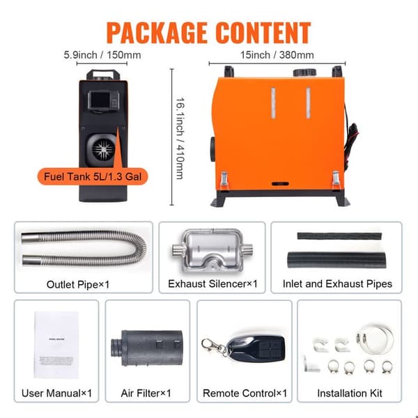 Diesel-Luftheizung-Duoku-12 V 8 kW-Bluetooth-App-Steuerung-LCD-Bildschirm-All-in-One-Design