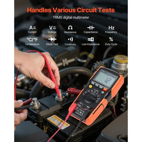 Digitalt Multimeter TRMS-Duoku-6000 Point-Multimåleinstrument til AC/DC Spænding, Strøm, Modstand