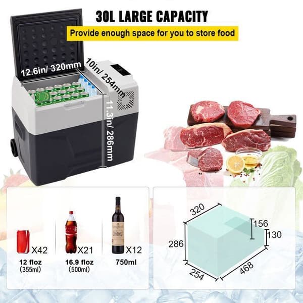 Bilkylskåp - DUOKU - CX30 - 30 L - -20 till 20 °C - 12/24 V (60 W)