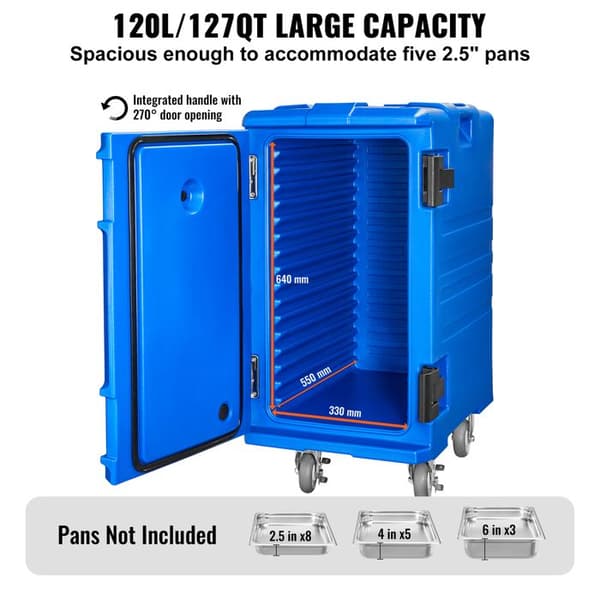 Isolert Transportkasse - DUOKU - BW-90D - 120 L - Varmehold 4-6 timer - Kuldehold 3-5 timer Blå