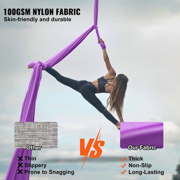 Luftgunga - DUOKU - Yoga-modell - Tyg i nylon 100 g/m² - 8,7 meter - 2204,62 lbs Violett