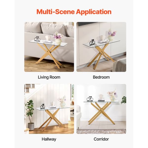Bord Basse - DUOKU - Moderne - Tempereret Glas - Justerbare Ben - 1 Lags Opbevaring