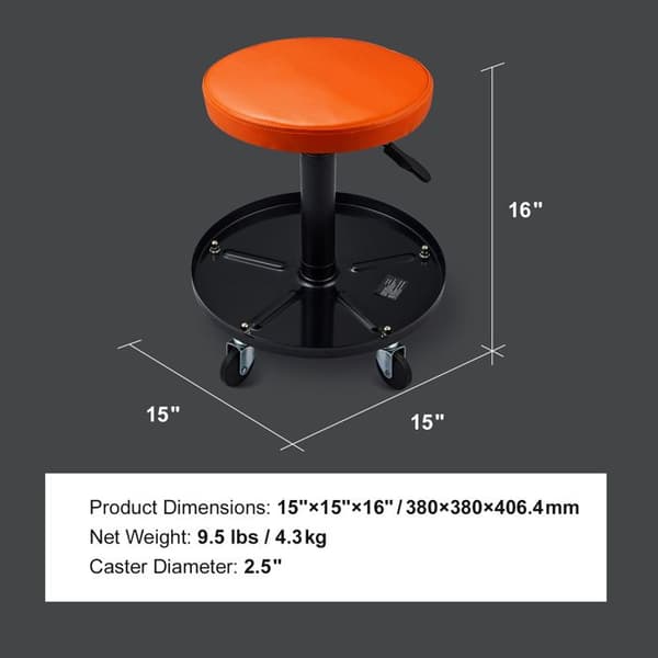 Mekaniker Stool - DUOKU - Pneumatisk Garage Sæde - Justerbart 22-28 in - 250 LBS - PU Stål
