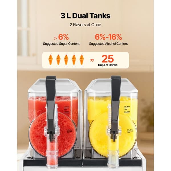 Granita-maskine - DUOKU - X-60 - 2x3 L - 450 W - Selvrensende