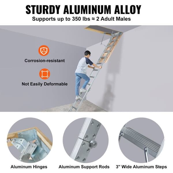 Grenier Stege - DUOKU - Modell A7 - Fällbar i Aluminium - 12 Steg - 4 m Höjd Pengar