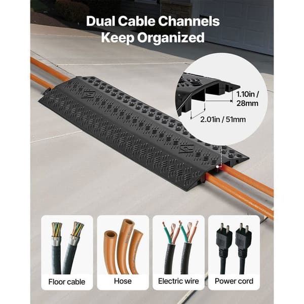 Kabelskyddsramper - DUOKU - 2-pack - Golvpassage 51 x 28 mm - Kapacitet 7938 kg