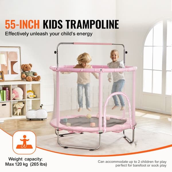 Trampolin - DUOKU - 55 tum - Mini Inomhus och Utomhus - Säkerhetsnät - Basketkorg