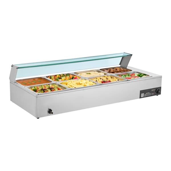 Dampvarmer 1700 W-Duoku-Varmebord i Rustfrit Stål til Selvbetjeningsbuffeter