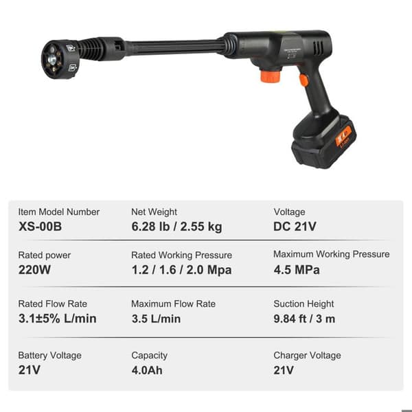 Högtryckstvätt - DUOKU - XS-00B - Bärbar - 220W - 3,5 L/min