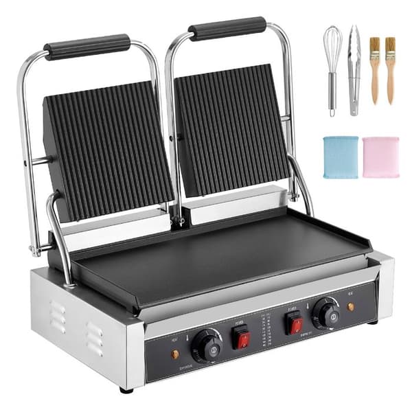 Grill panini elektrisk - DUOKU - YS-813C-EU - 3600 W - Overflade 48,5x23 cm - Emaljerede plader
