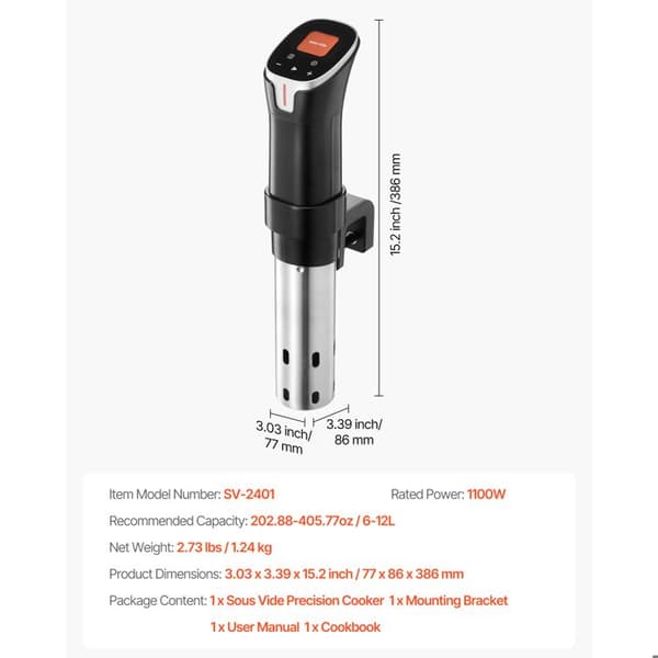 Sukelluslämmitin - DUOKU - SV-2401 - 1100 W - Wi-Fi - LCD-näyttö