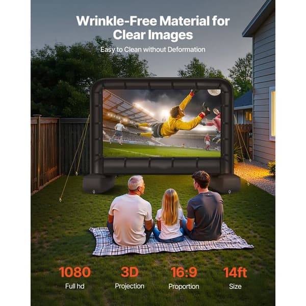 Inflatable Projektionsduk - DUOKU - 427 cm - Format 16:9 - Tvättbar - Bärbar Förvaringsväska