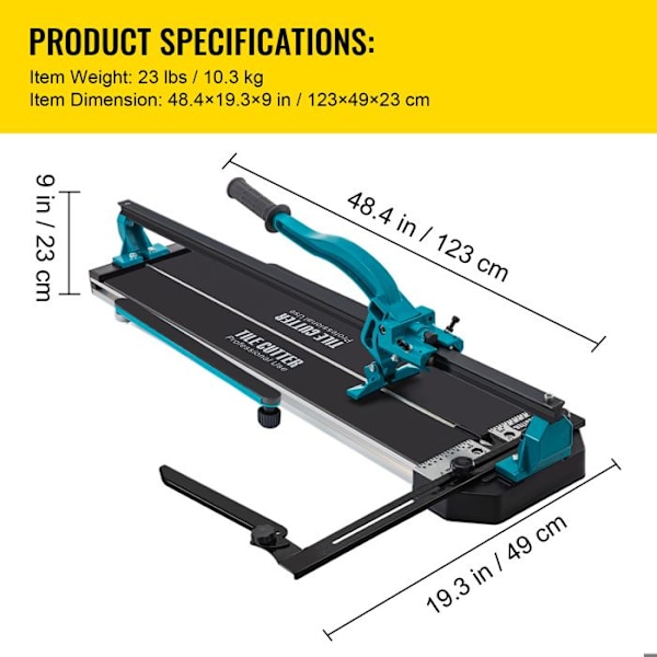 Manuel flisecutter - DUOKU - 1000 mm - Aluminium - Laserpositionering - 10 kg