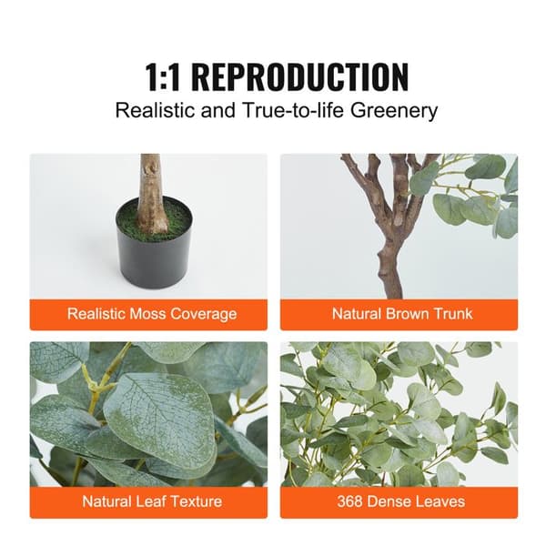 Konstväxt - DUOKU - Eucalyptus - 1,8 m - Anti-tipp - Lättskött Grön