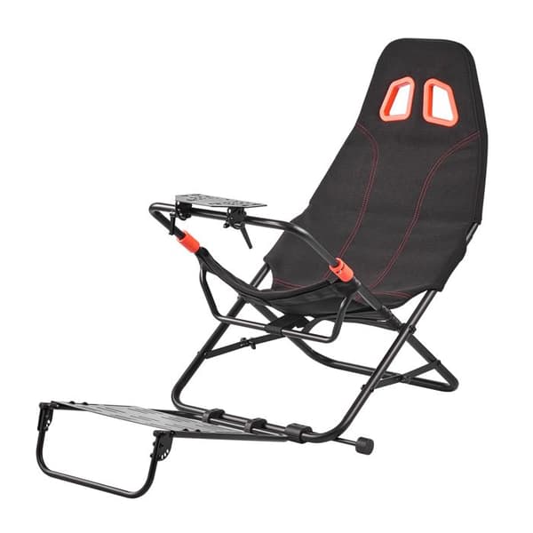 Racerkonsol - DUOKU - 6001 - Sammenfoldelig og justerbar - Sæde i åndbart stof - Kompatibel med Logitech/Thrustmaster