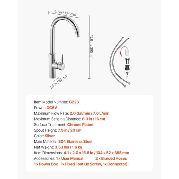 Automatisk Vandhane - DUOKU - G223 - Rustfrit Stål 304 - Infrarød Sensor - Justerbar Temperatur Pengar