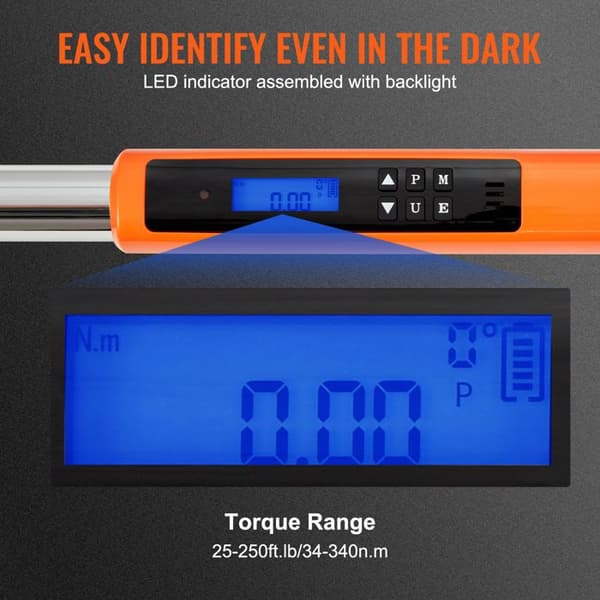 Momentnøgle - DUOKU - 1/2" - 25-250 Pi-lb - Præcision ±2 % - 3 tilstande med Buzzer LED