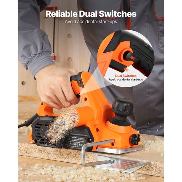 Sladdad elhyvel - DUOKU - 2822D - 82 mm - 650 W - Justerbart djup 2 mm