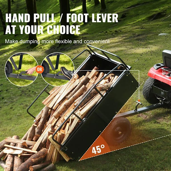 Tipvogn - DUOKU - BTC002C - Kapacitet 340 kg - 15 ft3 - Sort Stål